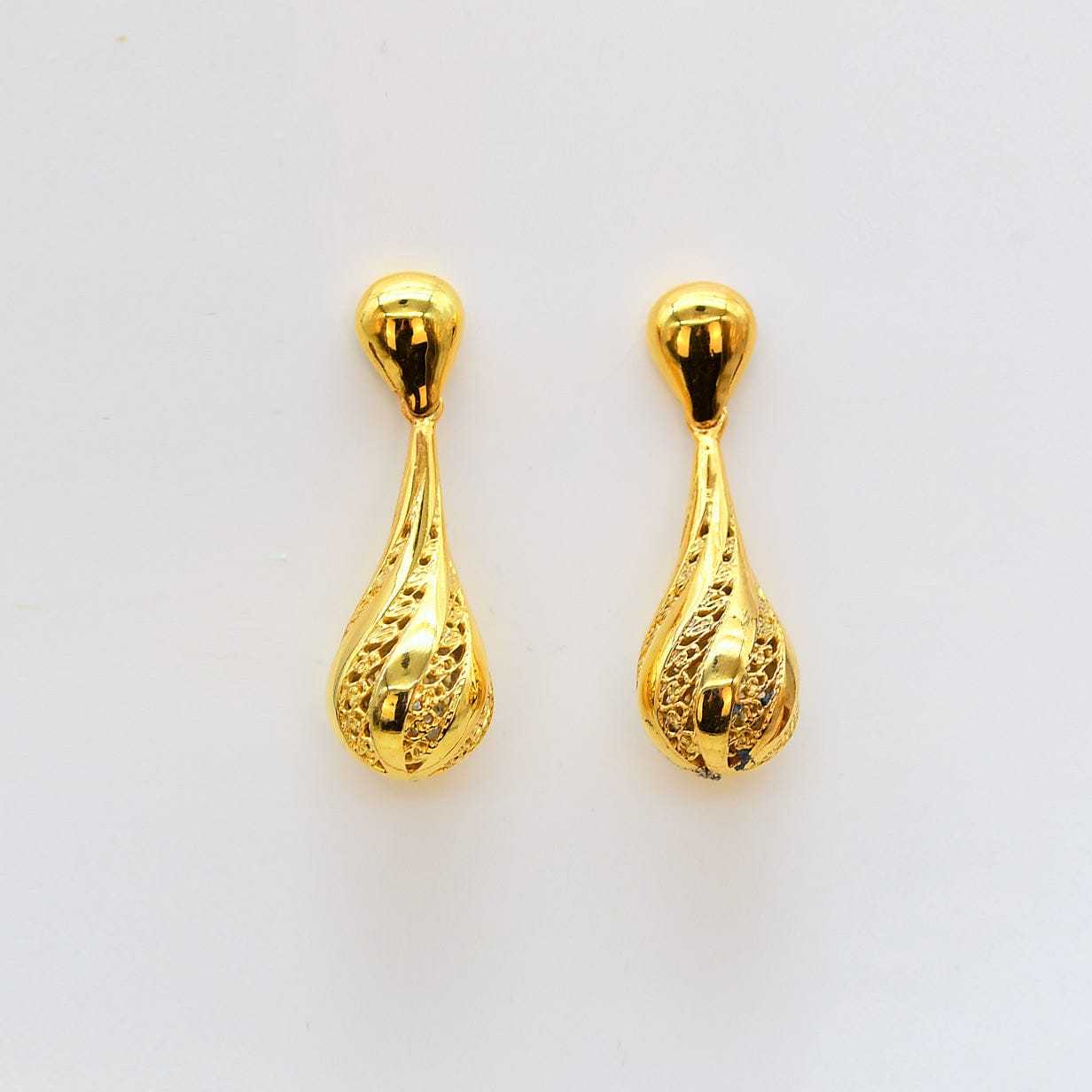 Gota de Luz I Boucles d'oreilles en argent doré