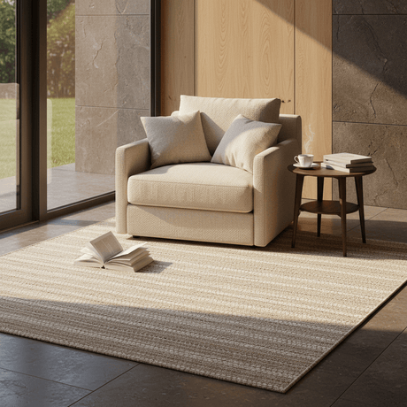 Handcrafted Mixed Fiber Rug – Beige