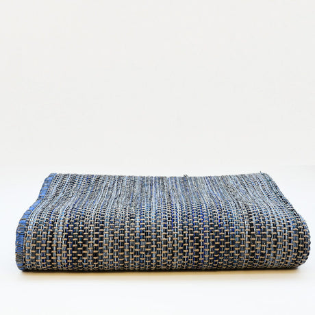 Handcrafted Mixed Fiber Rug – Blue