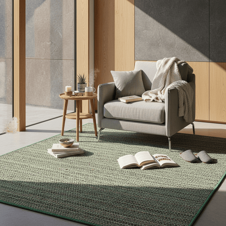 Handcrafted Mixed Fiber Rug – Green