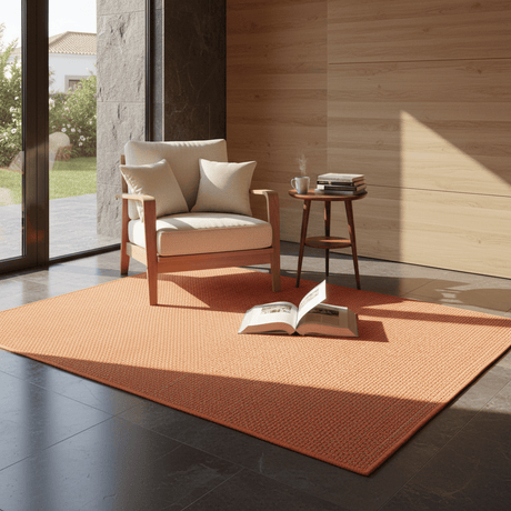 Handcrafted Mixed Fiber Rug – Orange