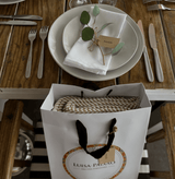 Herringbone I Cotton Fringed Blanket - Beige