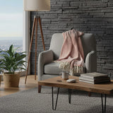 Herringbone I Cotton Fringed Blanket - Orange