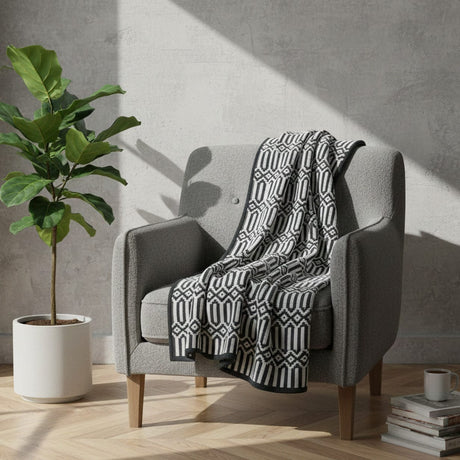 Hexa I Coton Blanket - Black