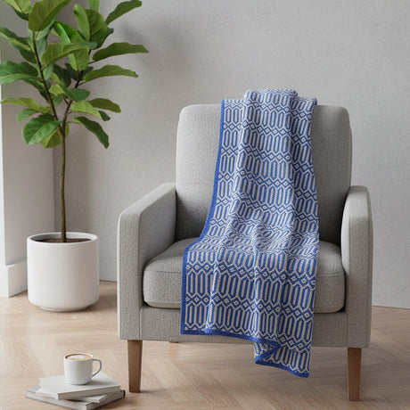 Hexa I Coton Blanket - Blue