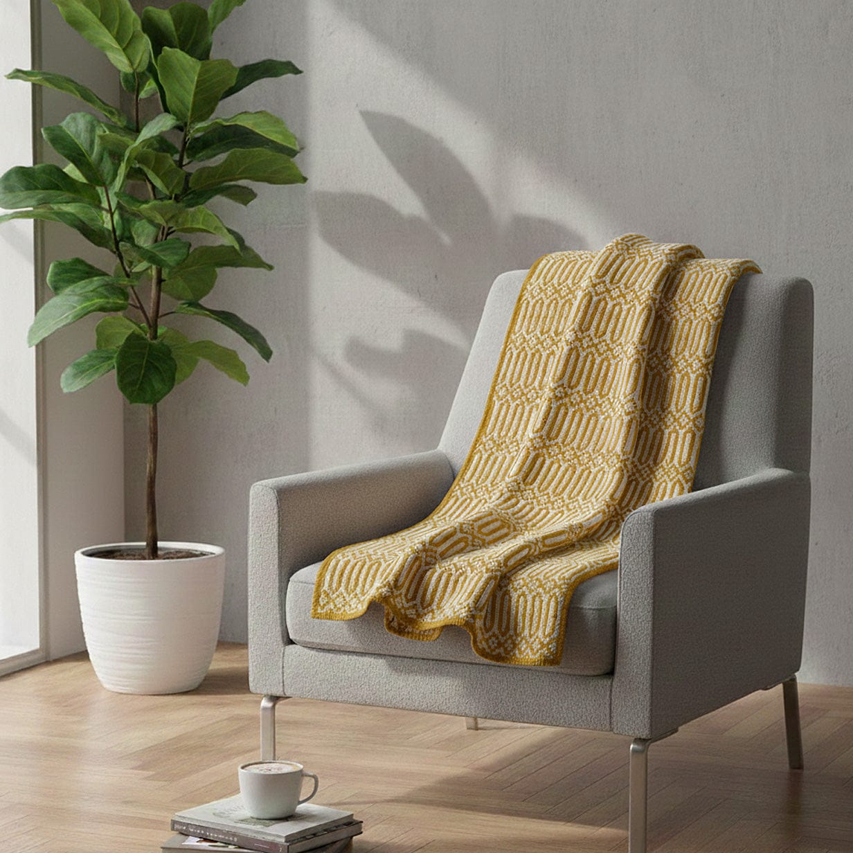 Hexa I Coton Blanket - Orange