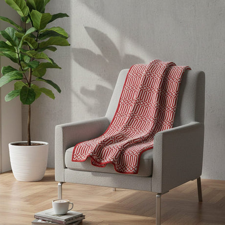 Hexa I Coton Blanket - Red