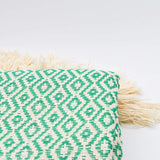 Losango I Cotton Fringed Blanket - Green