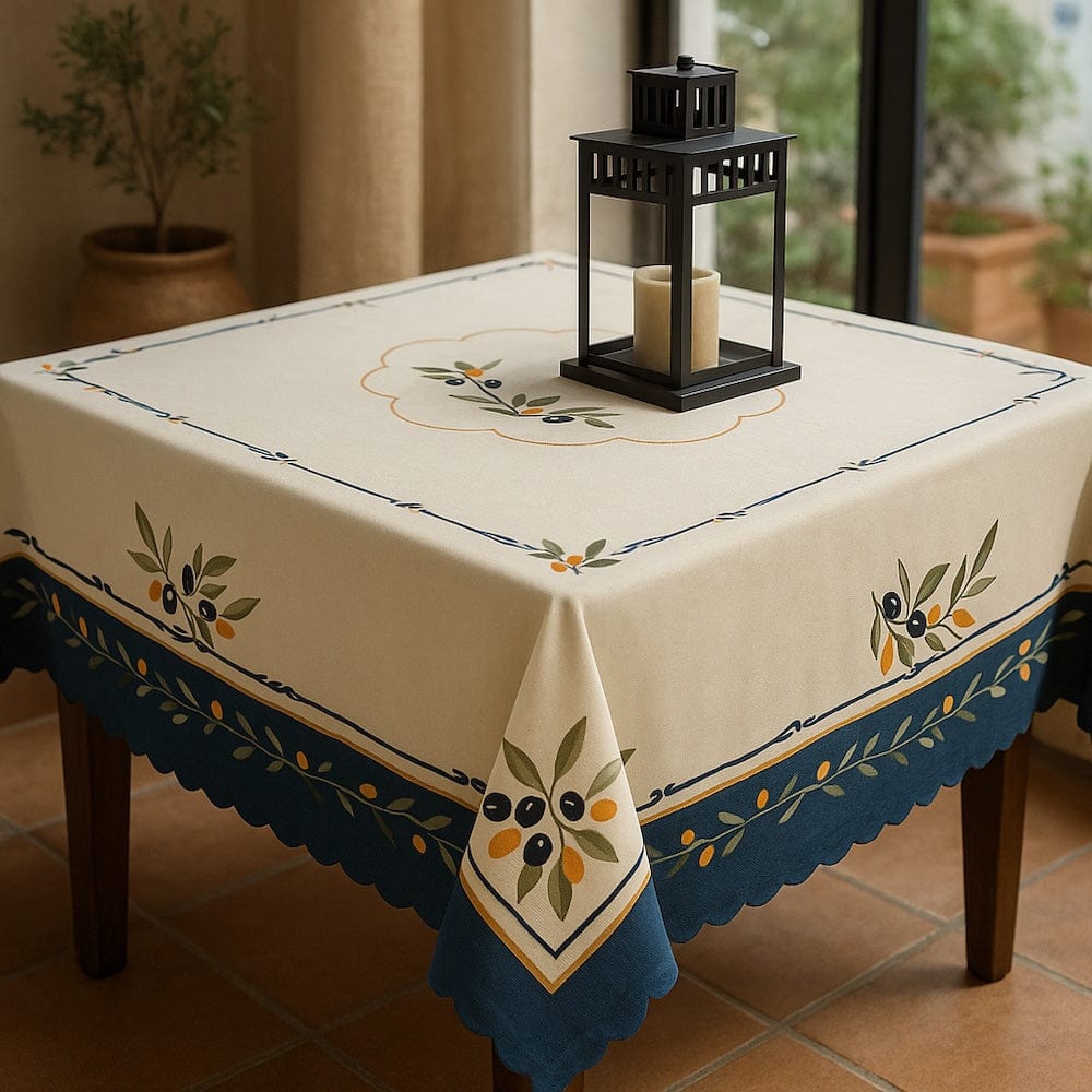 Nappe en coton "Azeitona" - Bleue