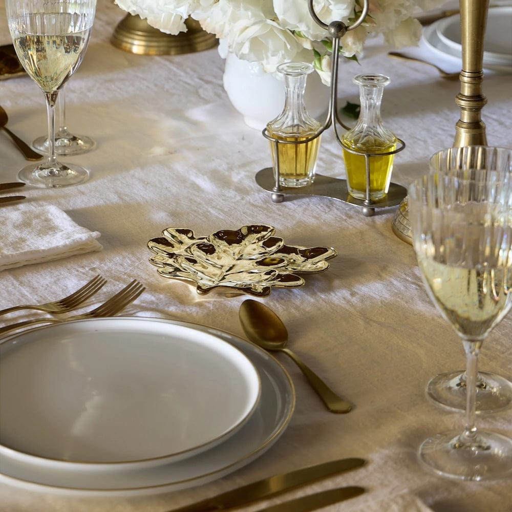 Oak Leaf I Golden Stoneware Plate