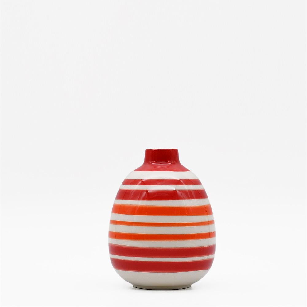 Oval Ceramic Vase - Red