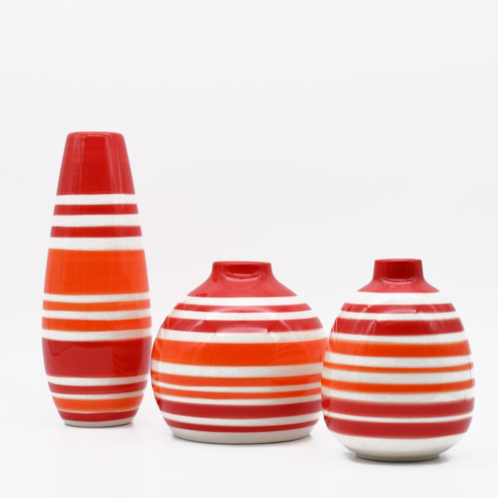 Oval Ceramic Vase - Red