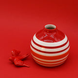Oval Ceramic Vase - Red