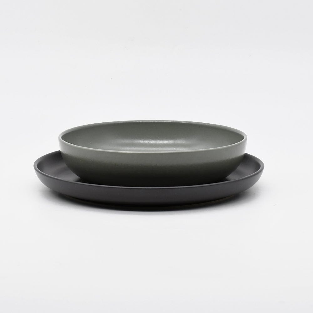 Pacifica I Fine Stoneware Deep Plate - Black - 8.7''