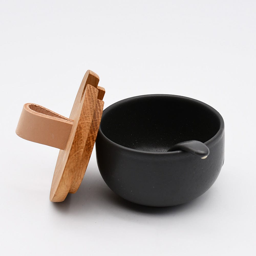 Pacifica I Stoneware Sugar Pot and Spoon - Black