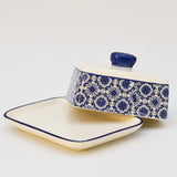 Padrão I Ceramic Butter Dish - Blue