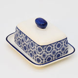 Padrão I Ceramic Butter Dish - Blue