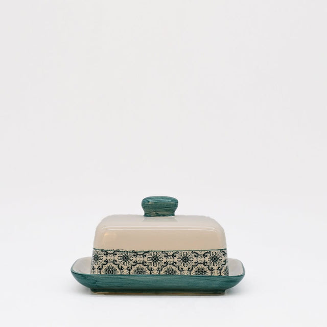 Padrão I Ceramic Butter Dish - Green