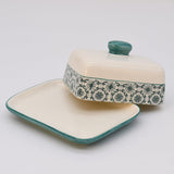 Padrão I Ceramic Butter Dish - Green