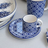 Padrão I Ceramic Cup and Saucer - Blue