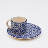 Padrão I Ceramic Cup and Saucer - Blue
