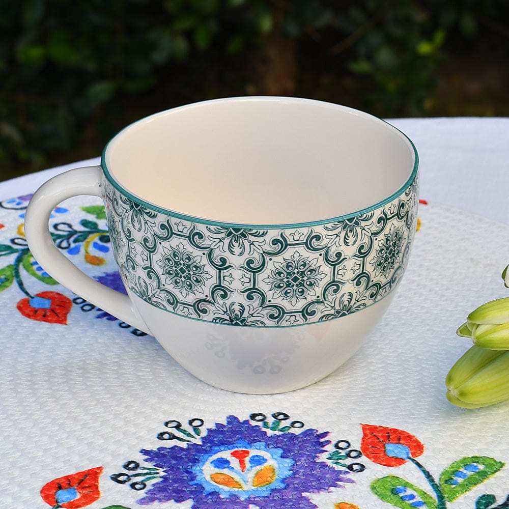 Padrão I Ceramic Large Mug - Green