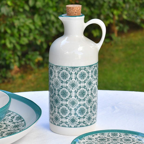 Padrão I Ceramic Oil Carafe - Green