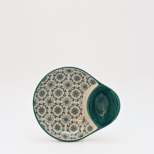 Padrão I Ceramic Olive Dish - Green
