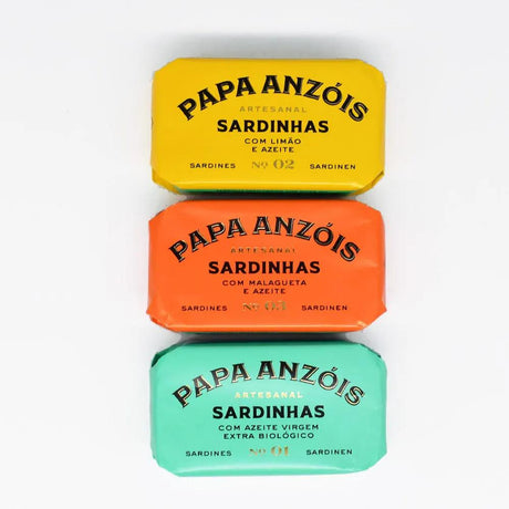 Papa Anzóis I Canned Sardines with virgin olive oil and Malagueta chili pepper