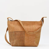 Perforated Cork Shoulder Bag - Natural