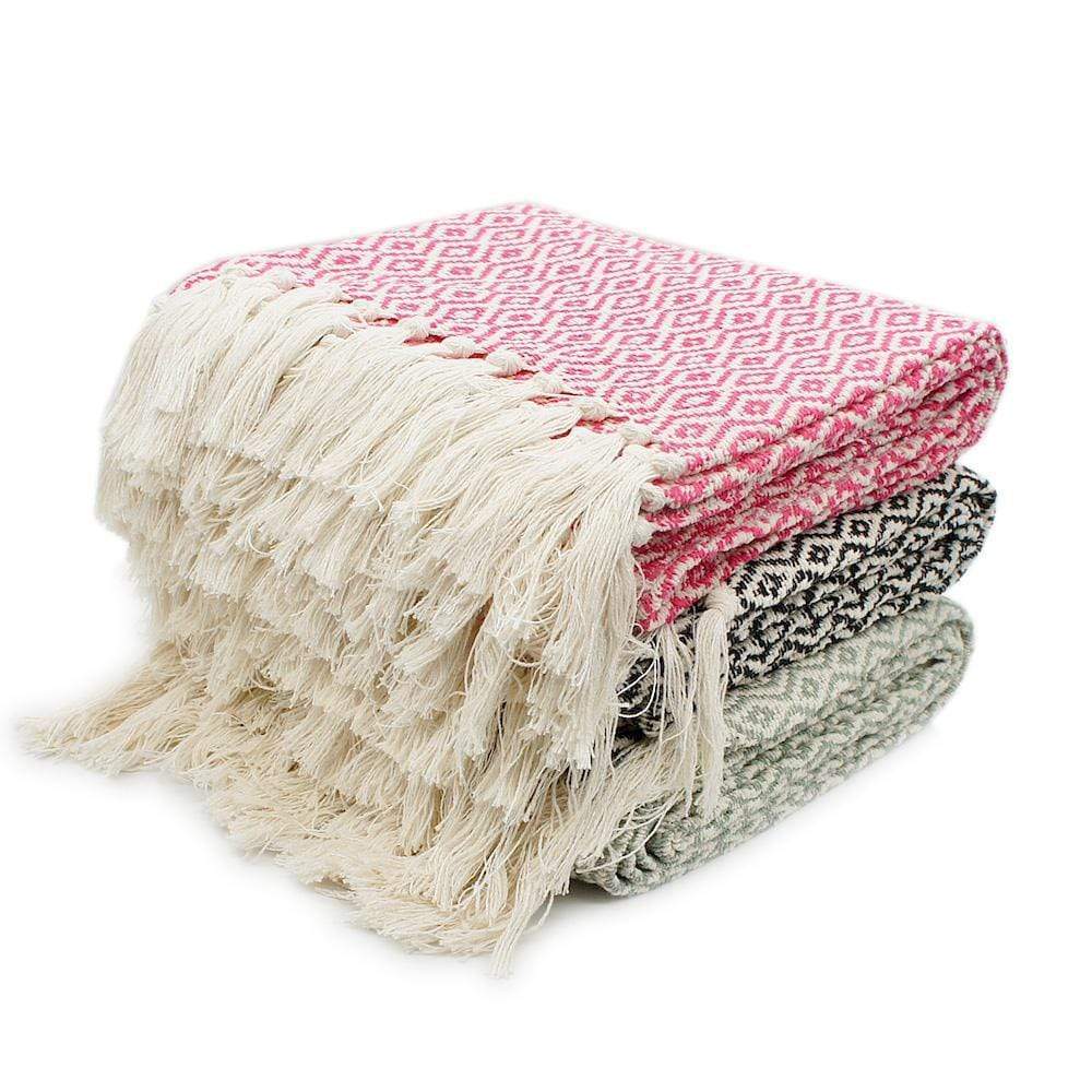 Plaid en coton 79x53'' - Rose