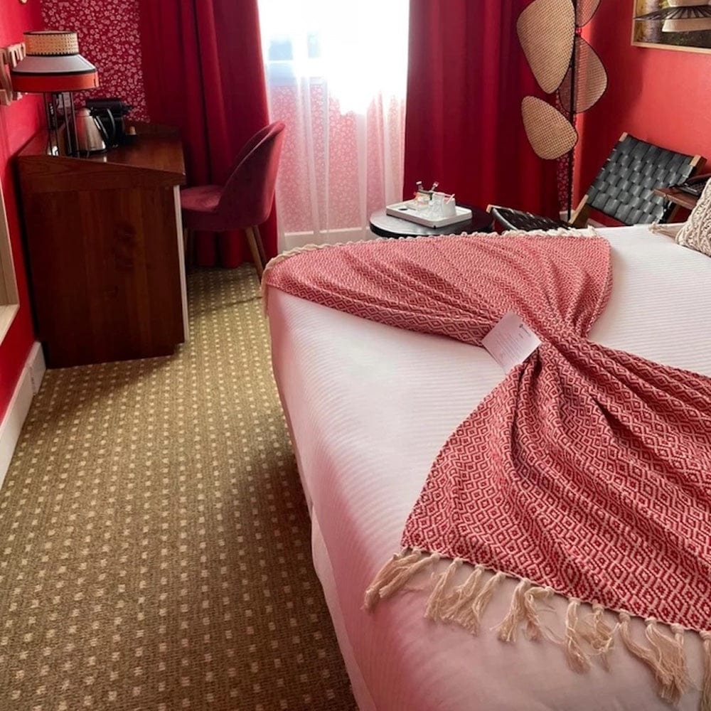 Plaid en coton 79x53'' - Rouge