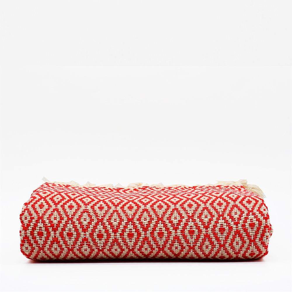 Plaid en coton 79x53'' - Rouge