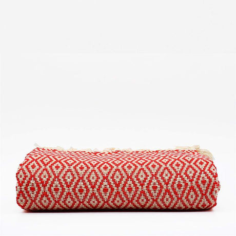 Plaid en coton 79x53'' - Rouge