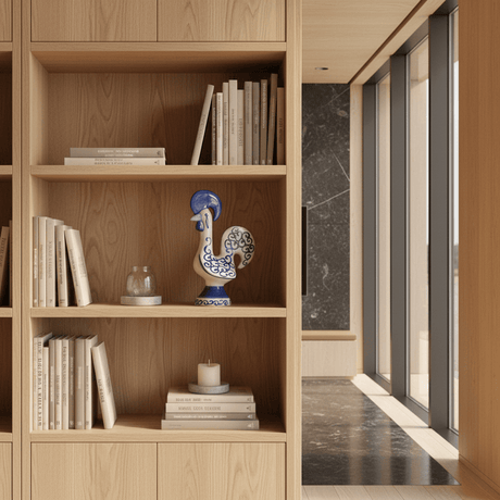 Portuguese Ceramic Rooster - White & Blue