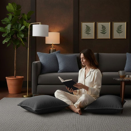 Portuguese Handmade Oversized Pillow Cover - Dark Grey