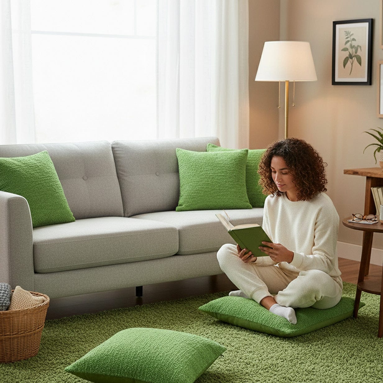 Portuguese Handmade Oversized Pillow Cover - Green