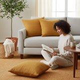 Portuguese Handmade Oversized Pillow Cover - Ochre