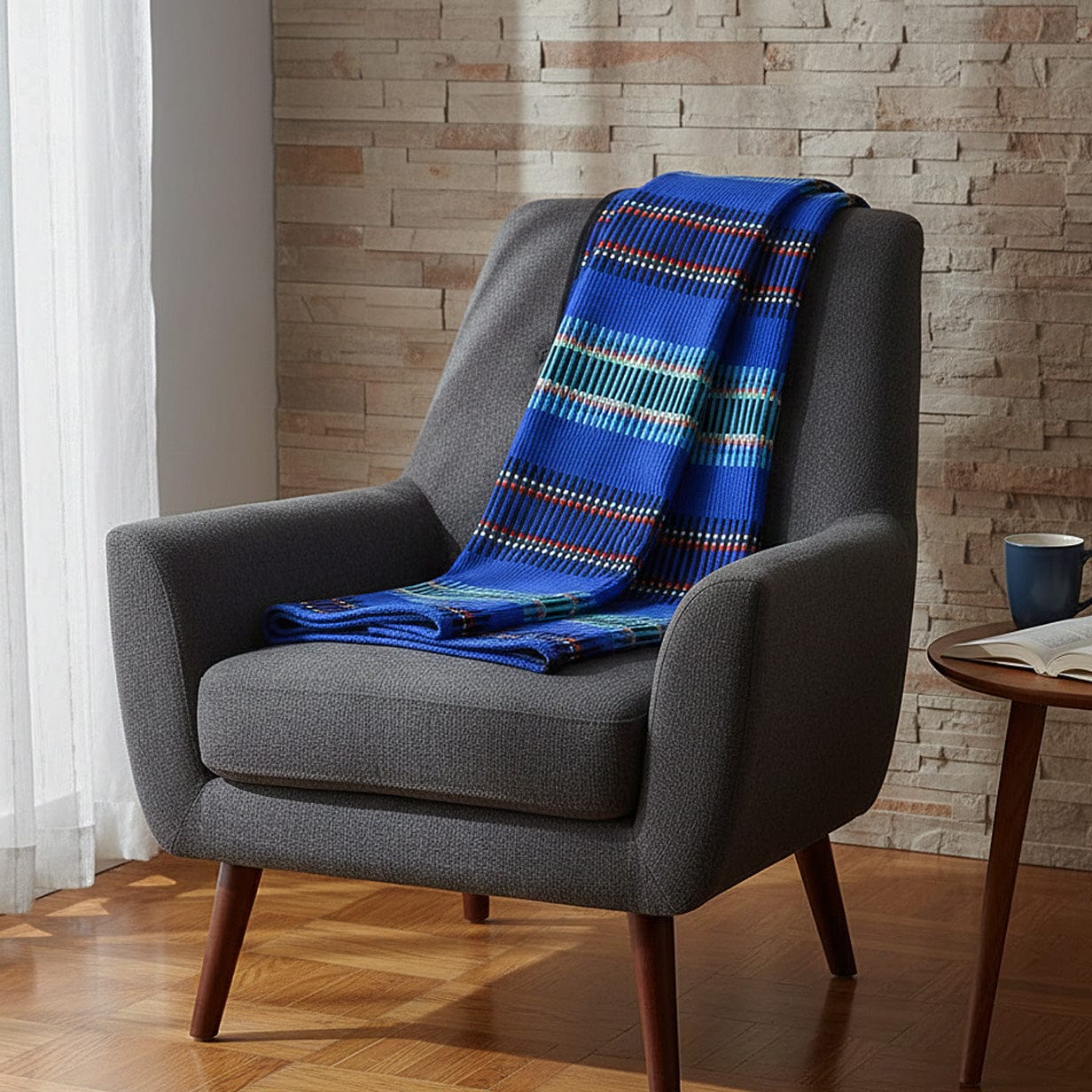 Portuguese Style Blanket - Navy Blue