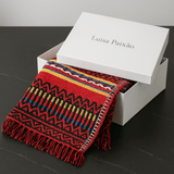 Portuguese Style fringed Blanket - Dark Red
