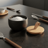 Pacifica I Stoneware Salt Pot - Black