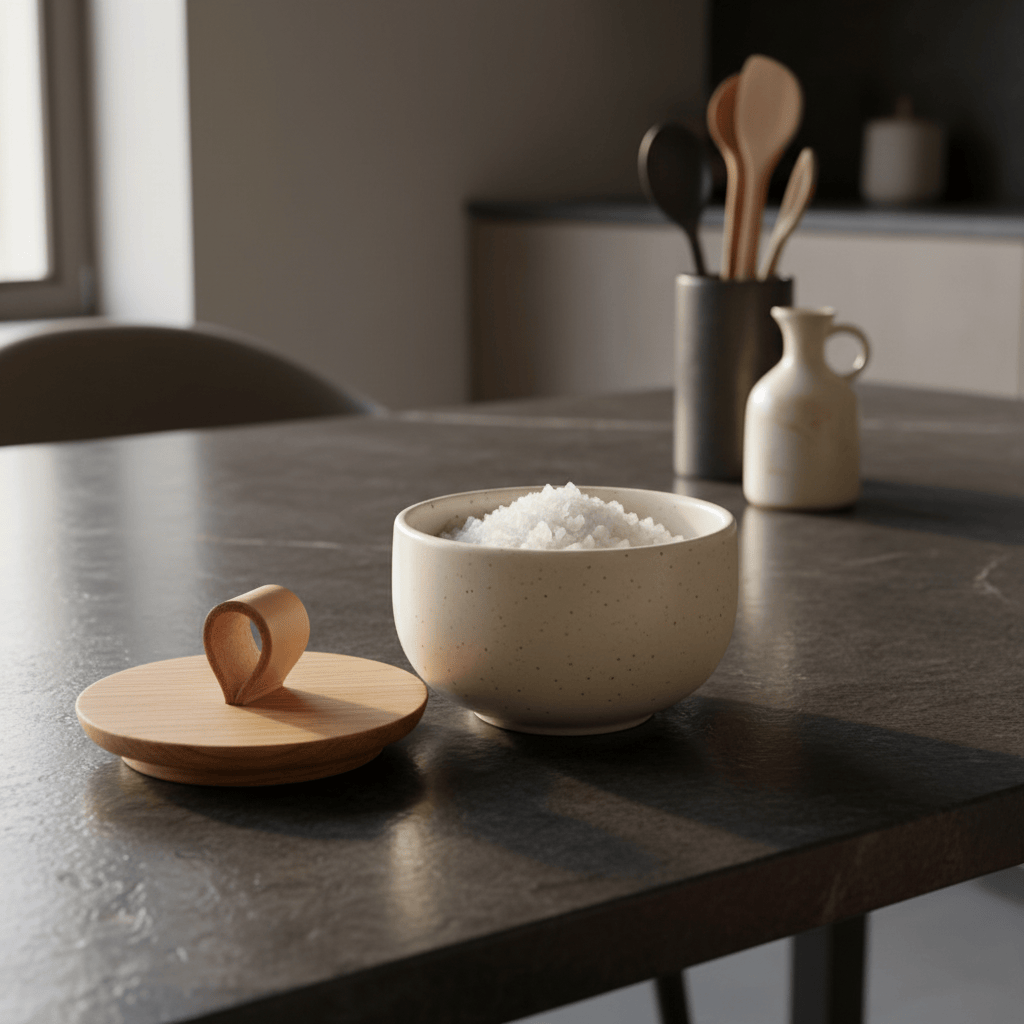 Pacifica | Stoneware Salt Pot - Beige