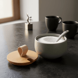 Pacifica I Stoneware Sugar Pot and Spoon - Green