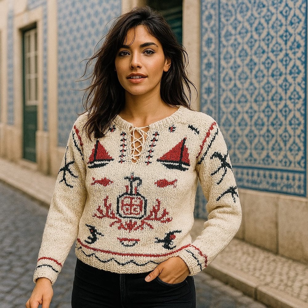 Poveira I Historic Portuguese Sweater – White