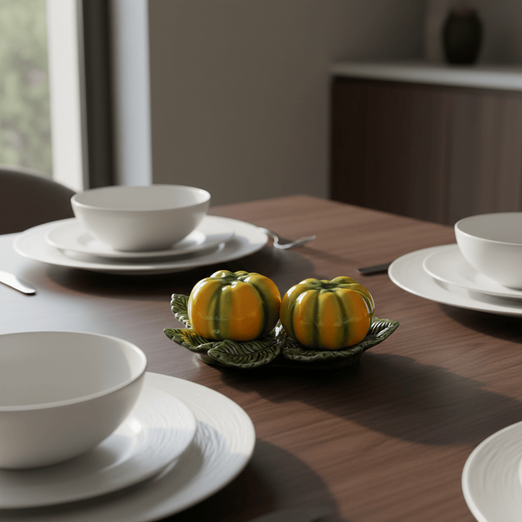 Pumpkin-shaped Ceramic salt-and-peeper Shaker