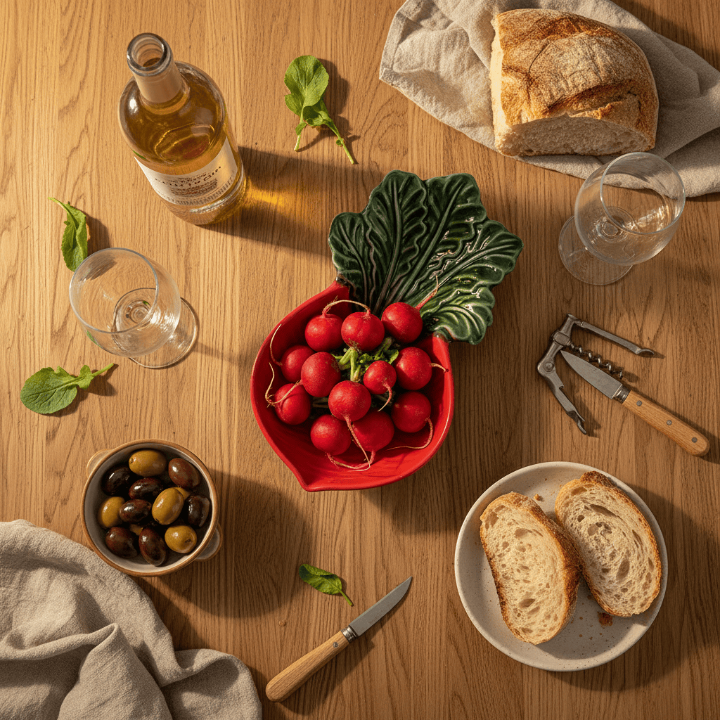 Radish-shaped Ceramic Serving Dish  - Red