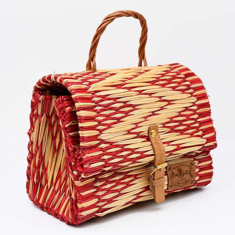 Reed Satchel Bag - 9.8'' - Red & Naturel