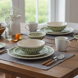 Renda I Handmade Ceramic Dinner Plate - Green