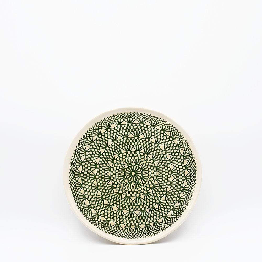 Renda I Handmade Ceramic Plate - 7.9" - Green