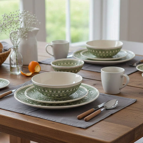 Renda I Handmade Ceramic Salad Bowl - Green